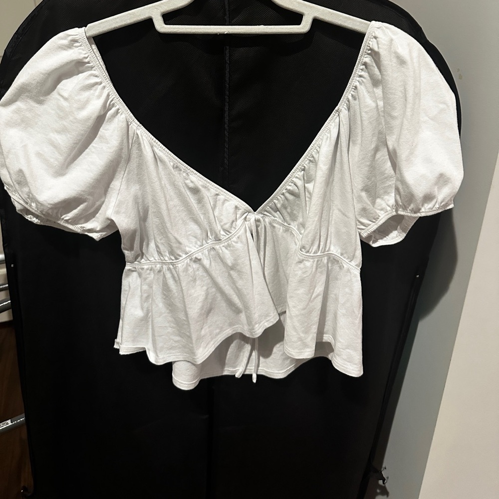 Aritzia baby doll white top worn once